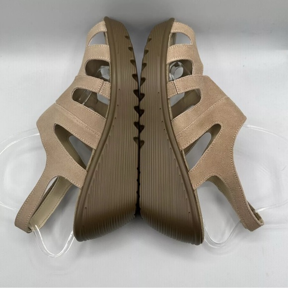 Skechers Women’s 10 Tan Memory Foam Parallel Stylin Wedge Heel Slingbacks Suede - Picture 6 of 7